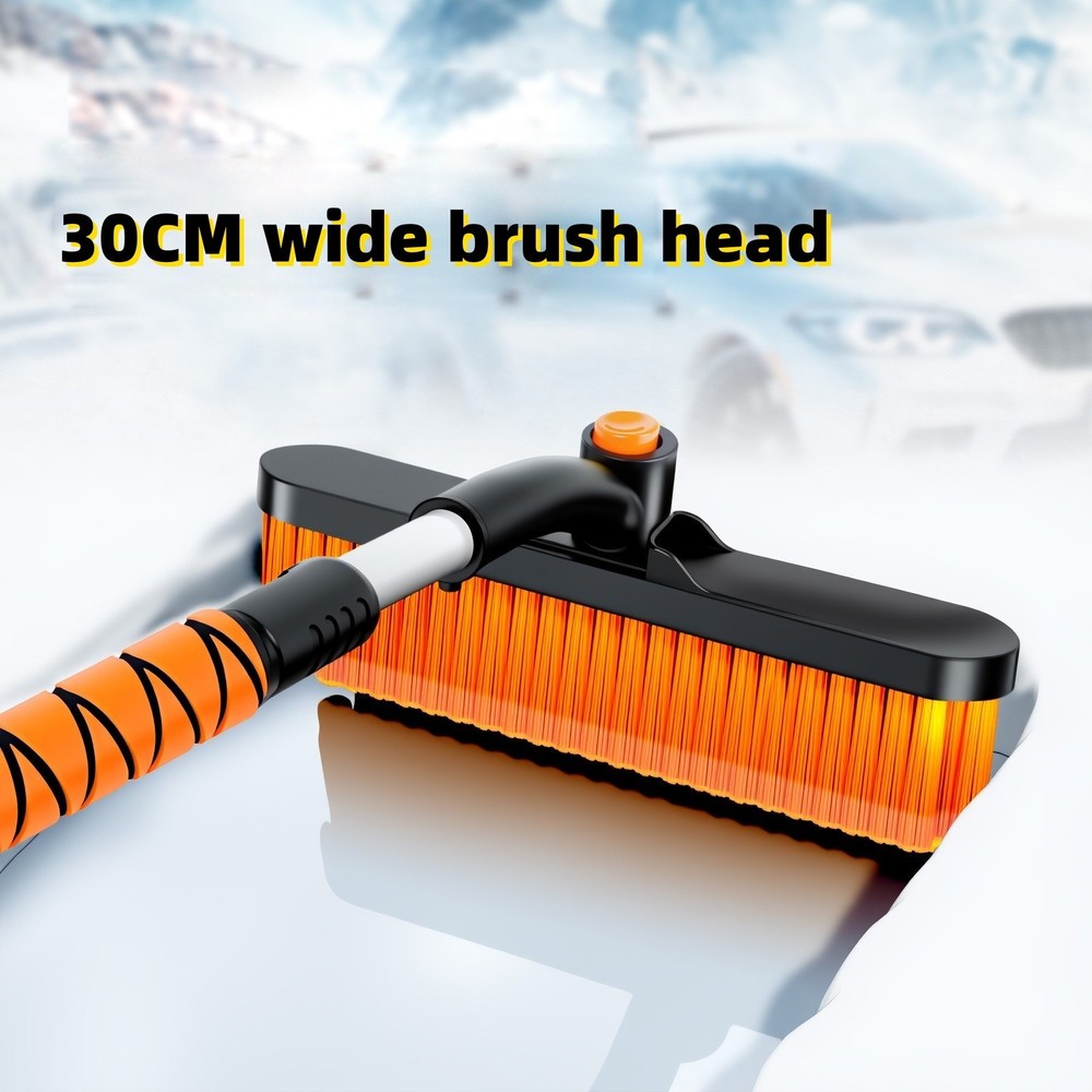 35.4“360°Rotating Extendable Snow Brush and Ice Scraper, Telescoping Ice Scraper