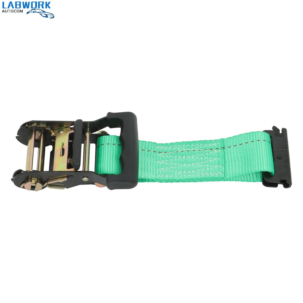 For Trailers Green E Track Wheel Chock Set & 8' Green Ratchet Straps Polyester