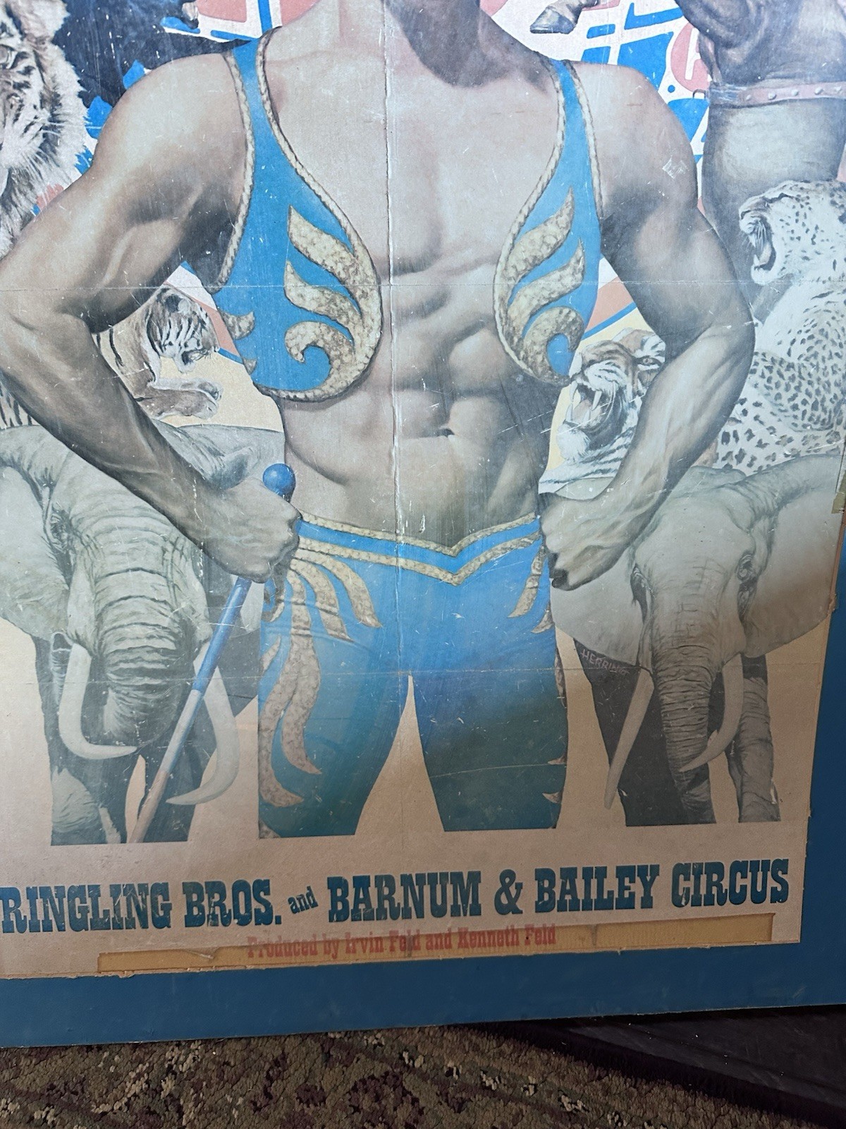 Autographed Poster Gunther Gebel Williams Ringling Brothers Circus Matted Signed