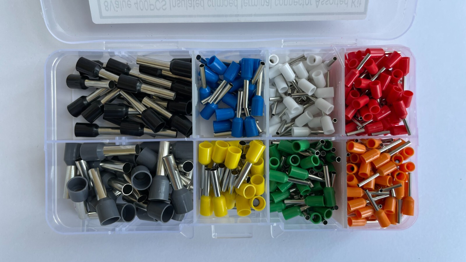 400Pcs Wire Ferrule Kit – 8 Types Crimp Terminal Connector Sleeves Assortment
