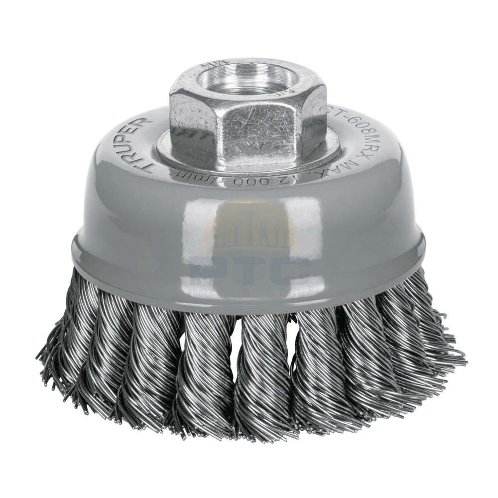 Truper CT-608MRX Carding cup 3" thick braided wire, Multi-thread