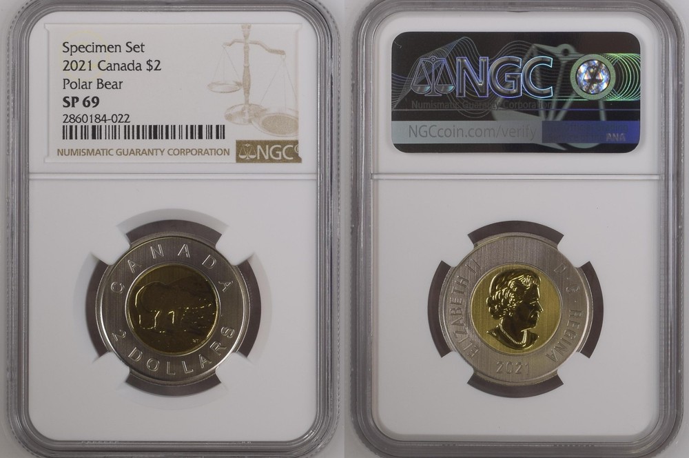2021 CANADA $2 DOLLARS NGC SP 69 POLAR BEAR