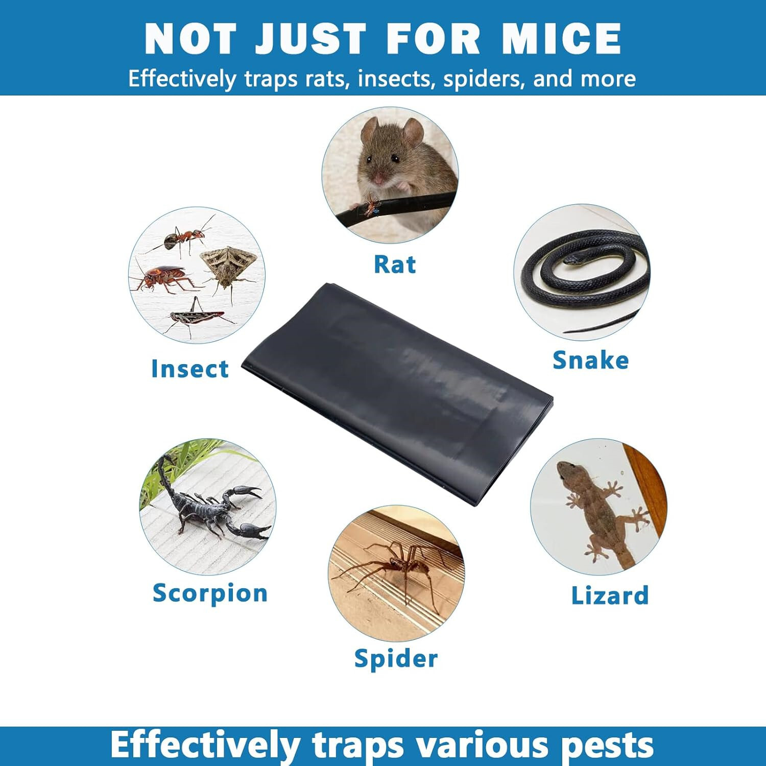 4 Pack Mouse Glue Traps 24 x 11inch Anti Slip Rat Snake Rodent Sticky Pads Pet