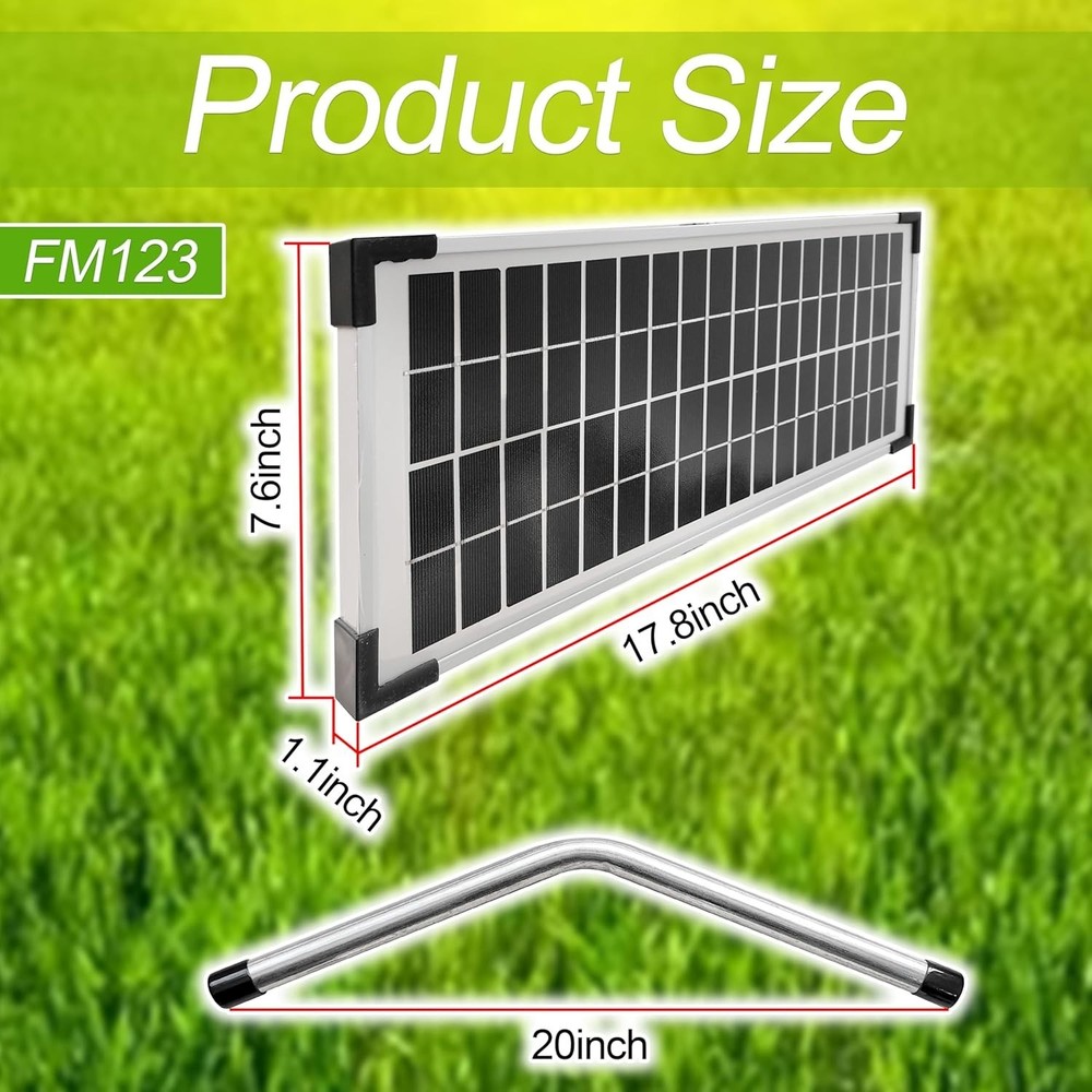 FM123 Solar Panel Kit,Compatible with Mighty Mule Automatic Gate Openers,10 Watt
