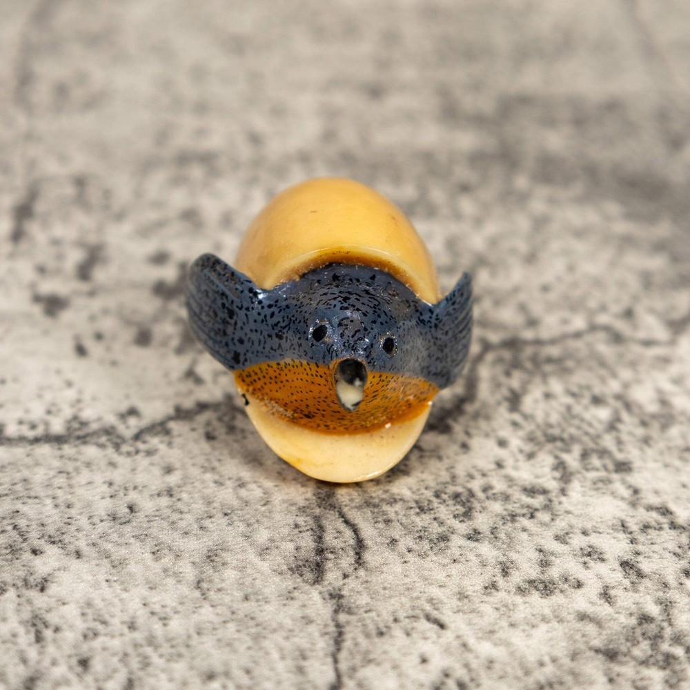 Seed Eater Bird Emerging Egg Tagua Carving