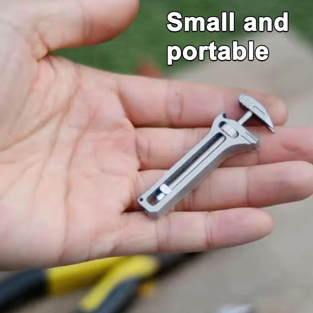 Durable Compact Titanium Multi-tool: Keychain Mini Wrench & Bottle Opener - 2pcs