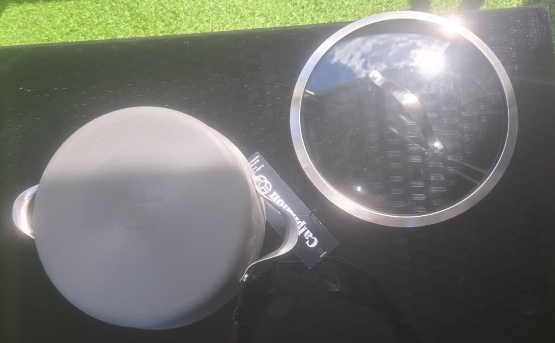 Calphalon 5 Qt Hard Anodized Nonstick Pan w/ Glass Lid 8785 NEW Heavy Duty