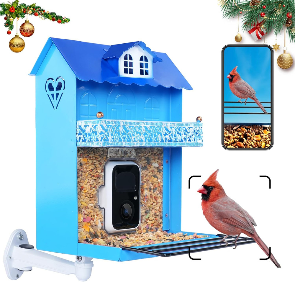 Smart Bird Feeder with Camera - Auto Capture Videos & Motion Detection