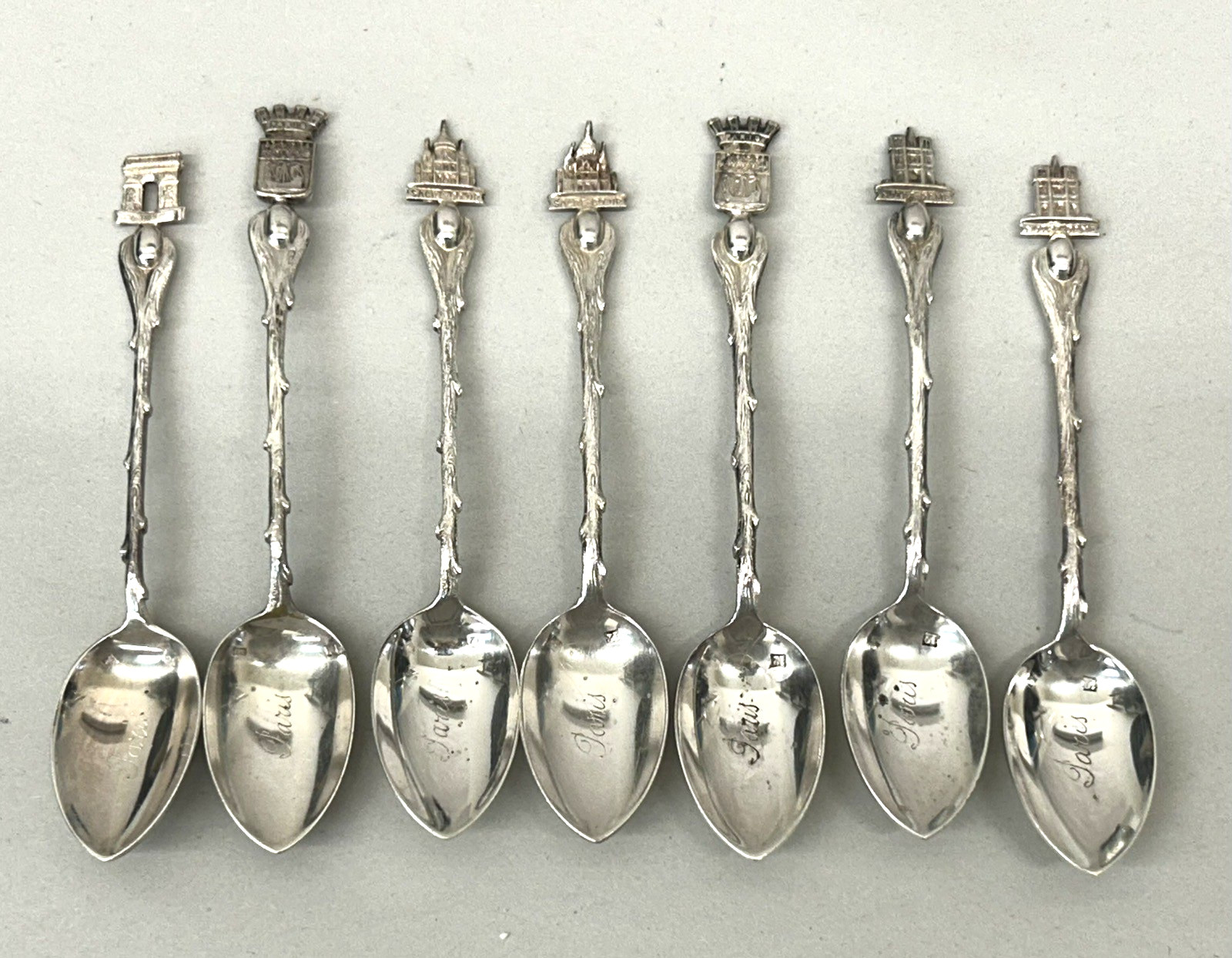 750 German Silver Spoon Lot Paris Souvenir 5" 108g