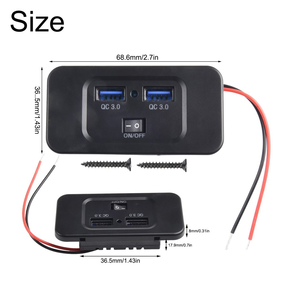 Versatile Performance Quick Charge 3 0 Dual USB Car Fast Charger Panel Outlet