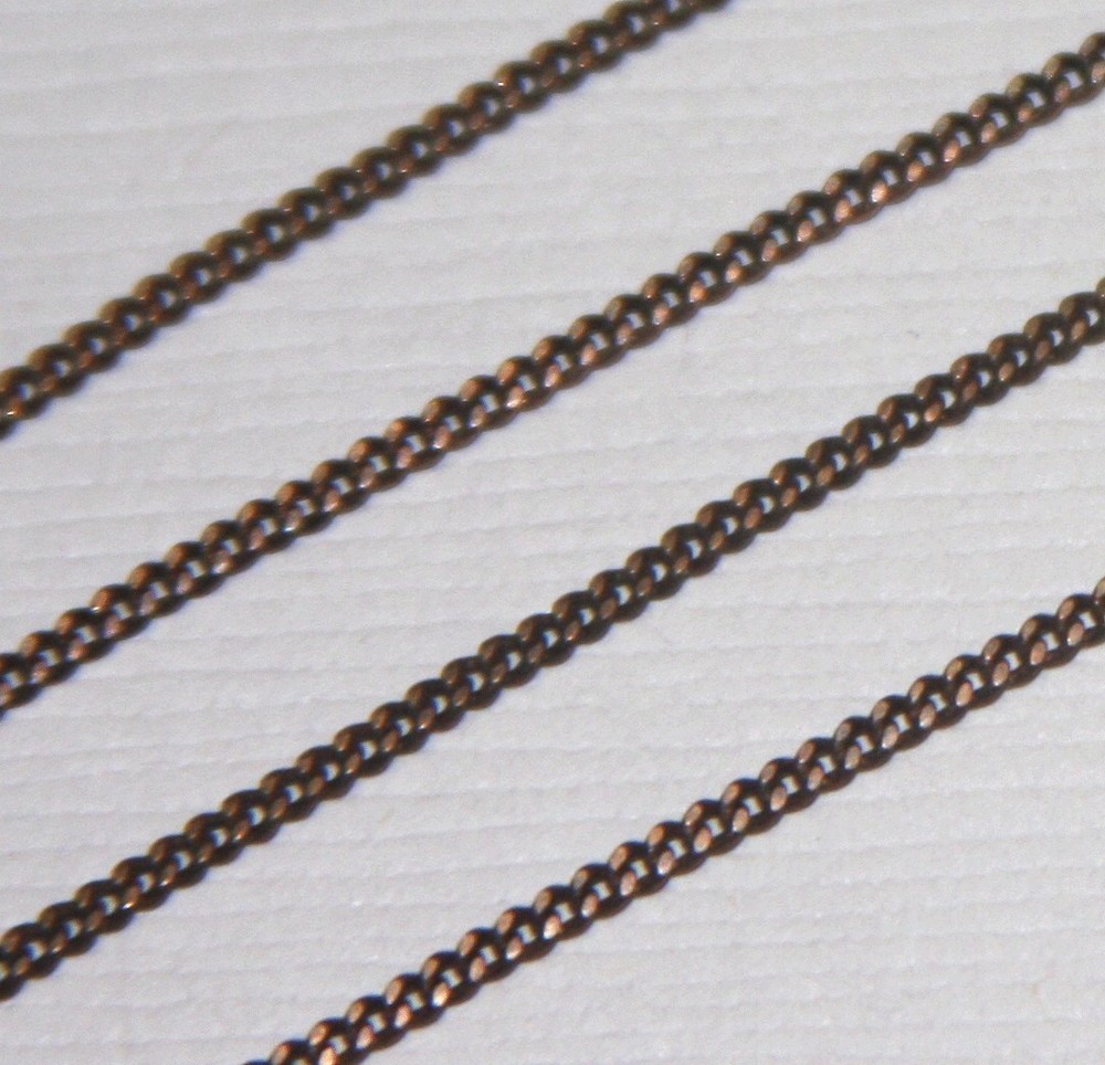 32ft spool Antiqued Copper Plated Tiny Curb Chain 1.3mm