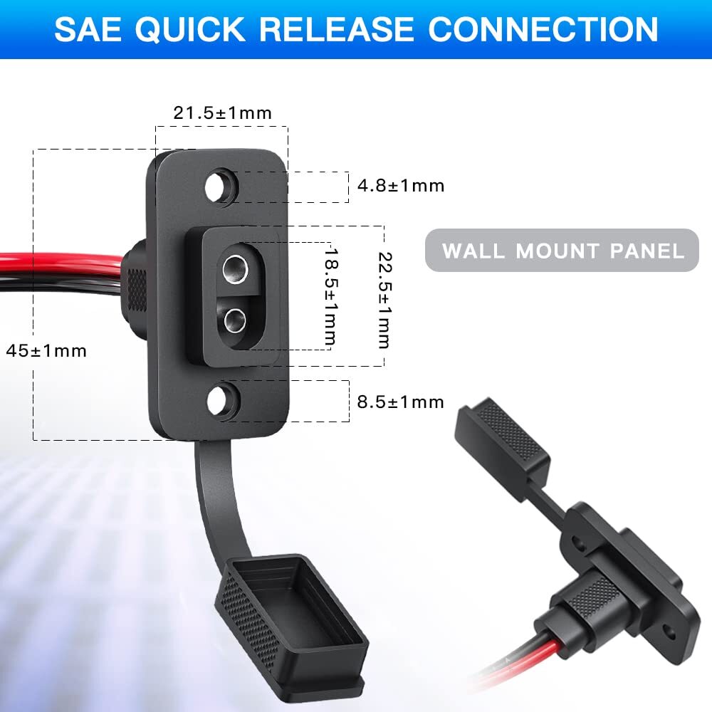 SAE Connector ELECTOP Rectangular SAE Power Socket Sidewall Port Weatherproof