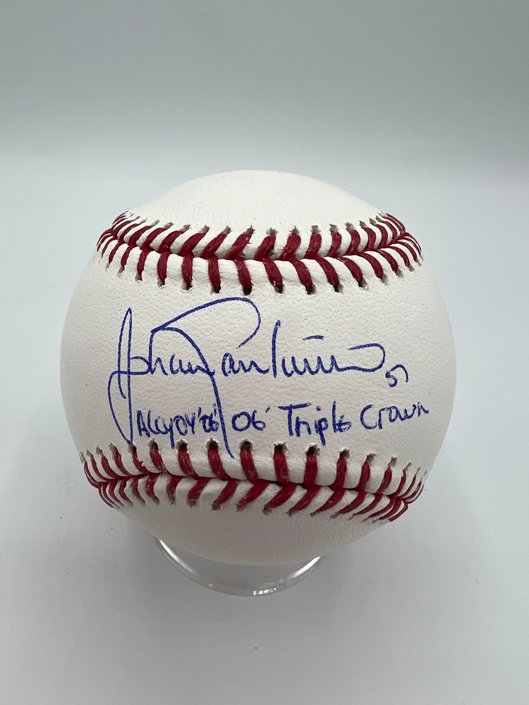 Johan Santana Autographed OMLB with Multi Inscr (JSA)