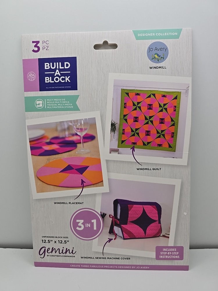 "Build-A-Block" WINDMILL pattern & instruct.kit  Jo Avery/Crafter's Companion