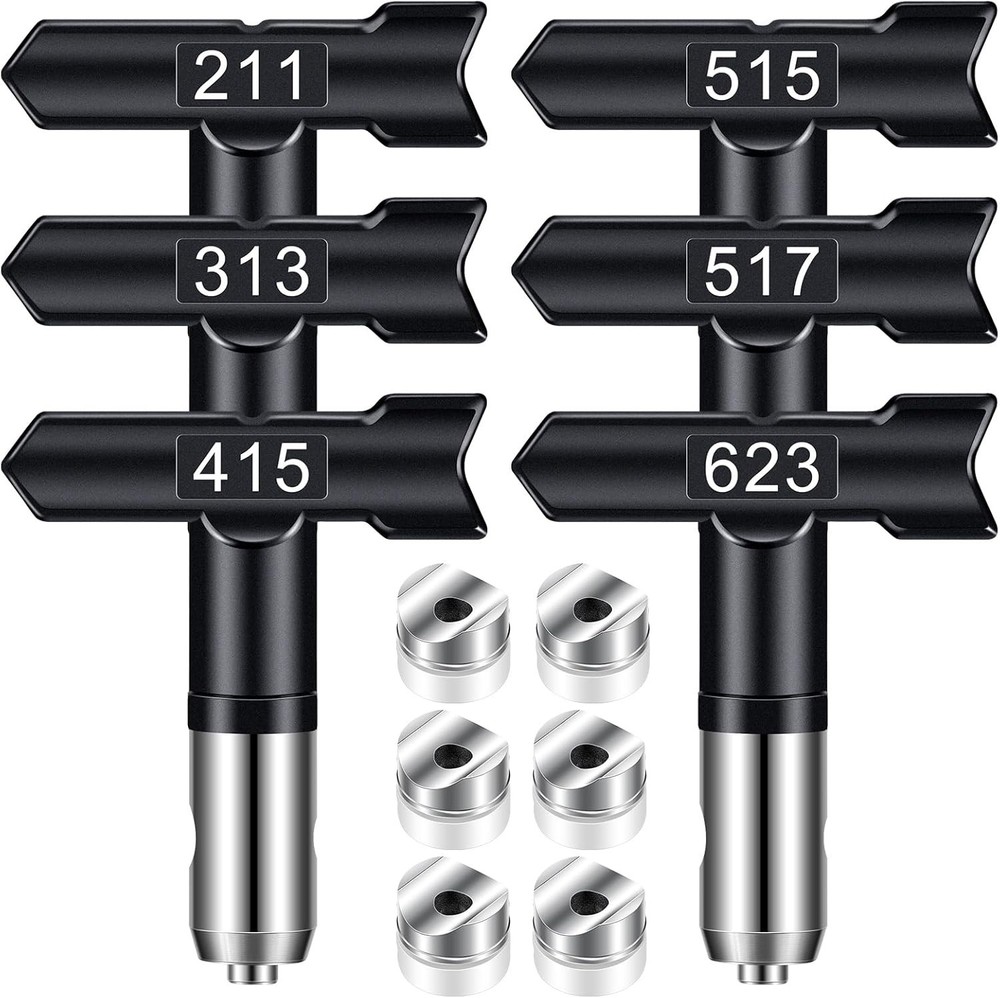 Spray Tips, 6Pcs Airless Paint Sprayer Tips Reversible Spray Tips for Airless...
