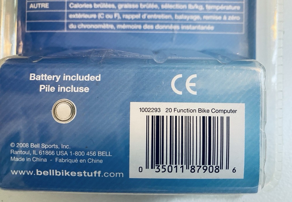 BELL 20 Function Bike Computer Backlit Screen Calorie Counter New Sealed Pkg