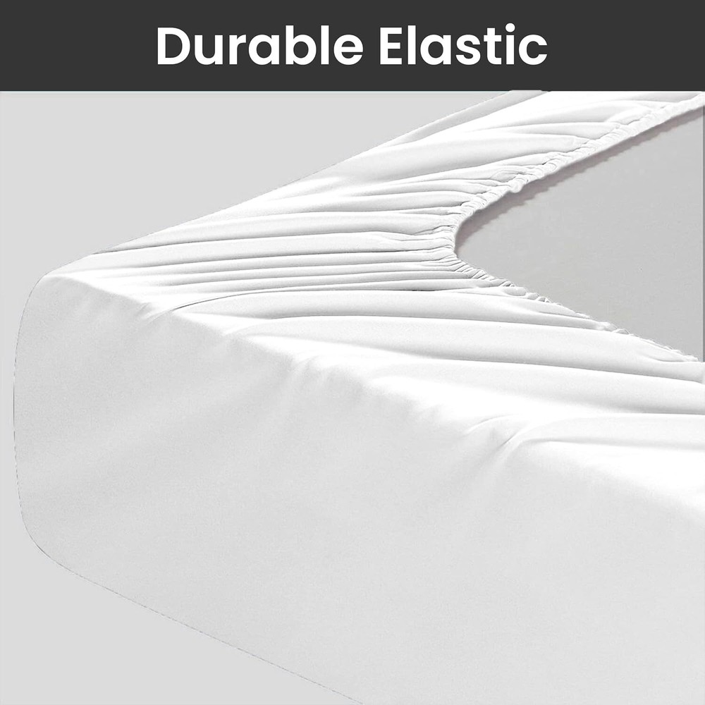 18"- 21" Extra Deep Pocket Fitted Sheet Elastic Corner Straps Soft Bed Sheet Set