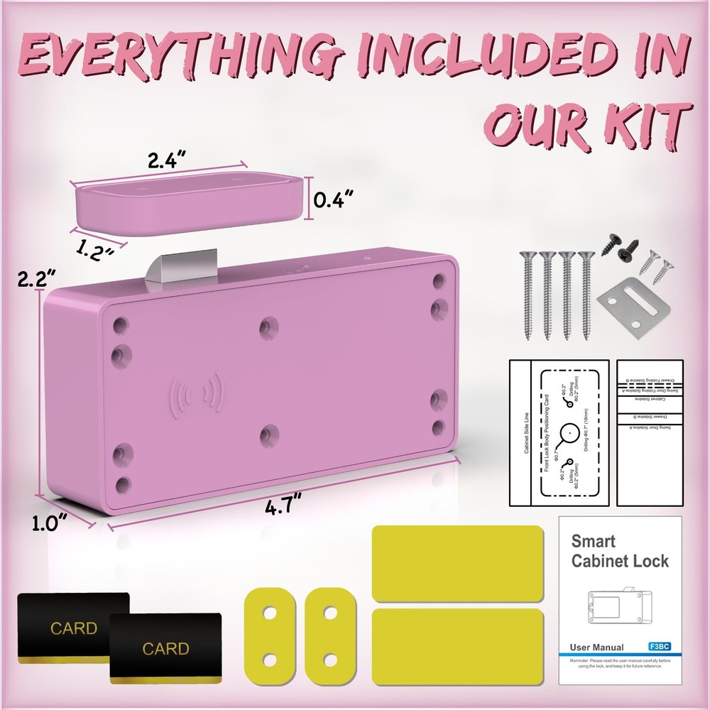 Smart Cabinet Locks for Baby Proofing, Bluetooth RFID NFC Keyless Electronic ...