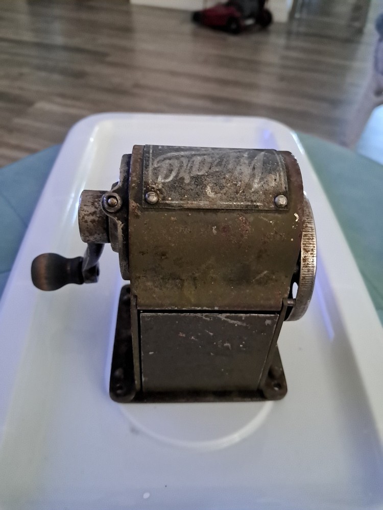 Antique 1920s "WIZARD" Automatic Pencil Sharpener Heavy Metal