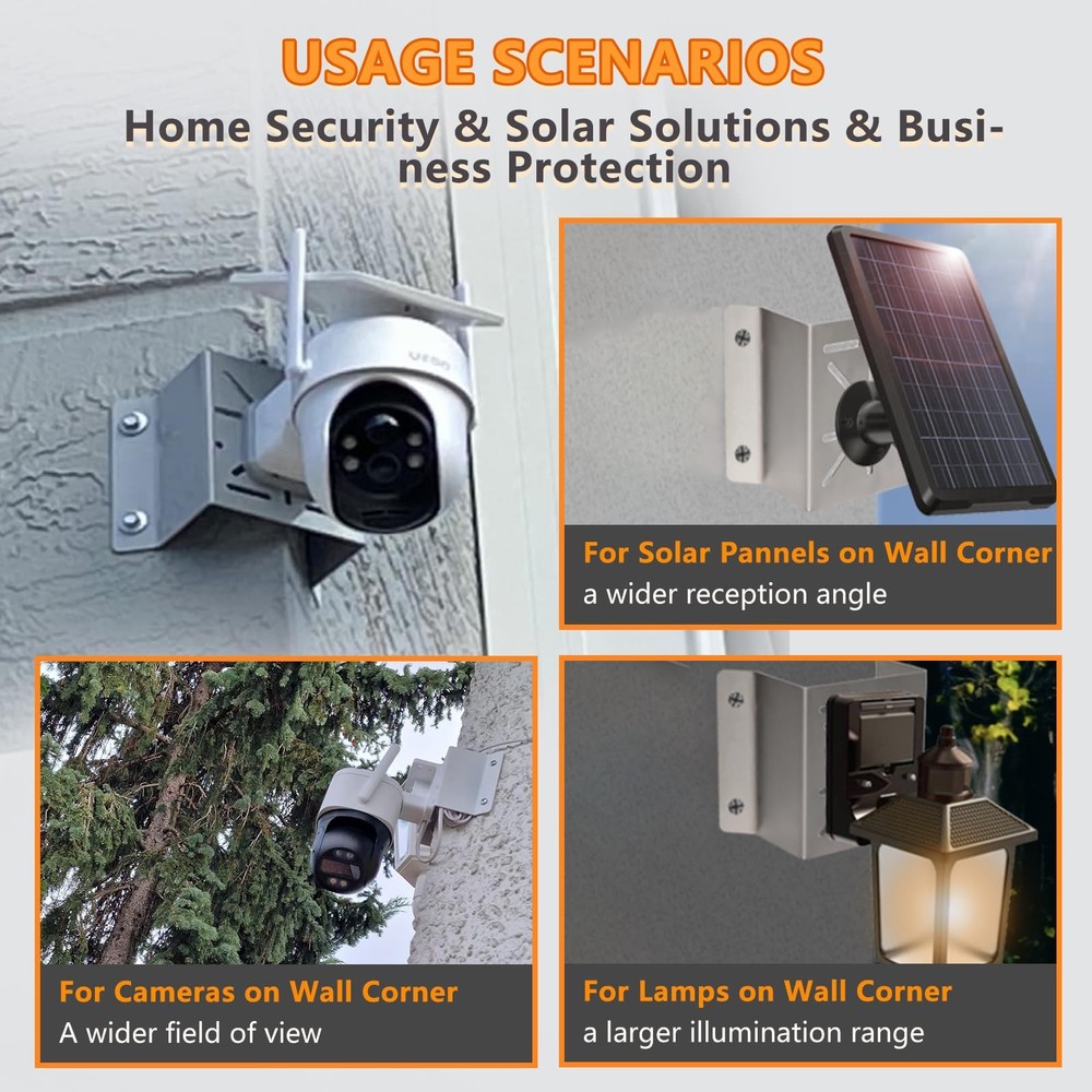 2 Pack Corner Wall Mount Bracket for Security Cameras - Adjustable Metal Wall...