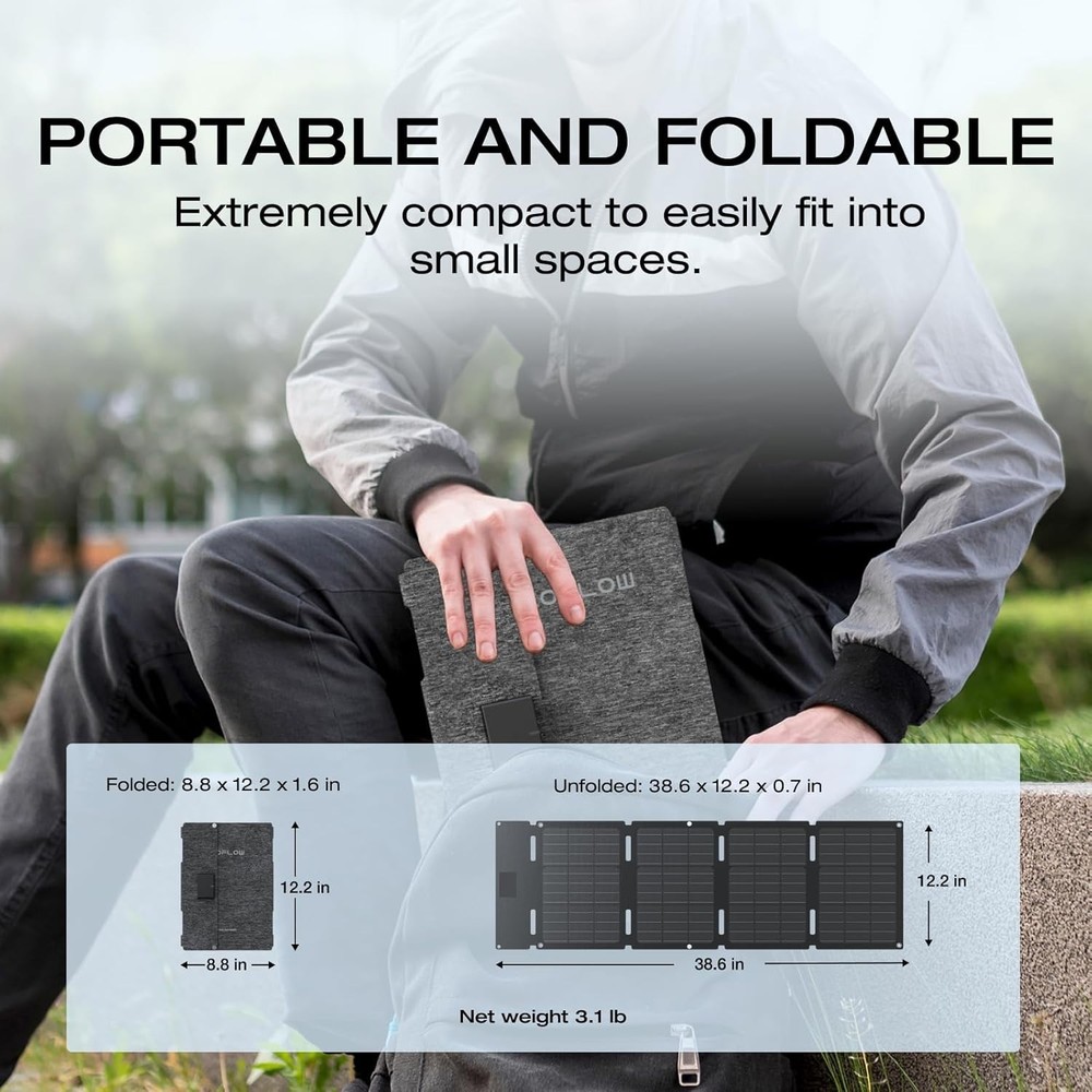 ECOFLOW 45W Portable Solar Panel with Type-C, 25% Conversion Efficiency