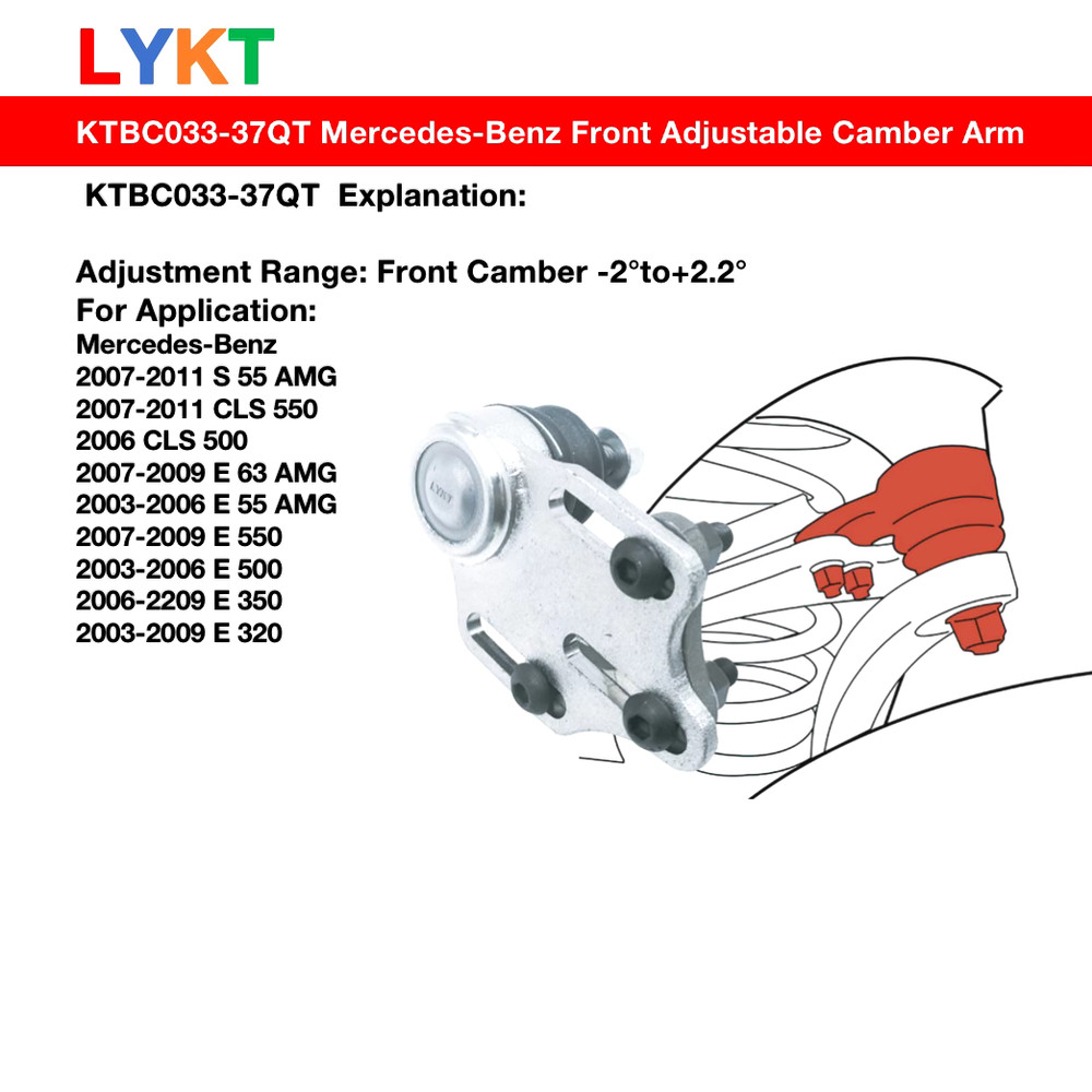 LYKT 2pcs Alignment Ball Joint Adjustable Front Camber Kit for Benz S、CLS、E、AMG