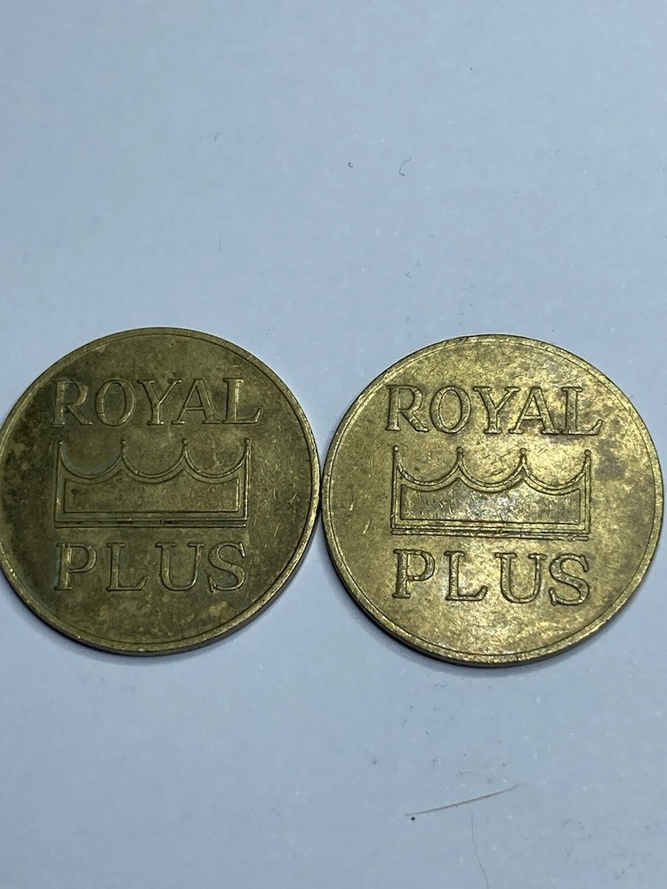 2 ROYAL PLUS AUTOMATIC TOKENS - RARE - LOOK!