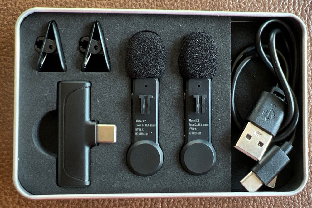 New NPTCL Wireless Lapel Microphone in Brushed Stainless Box