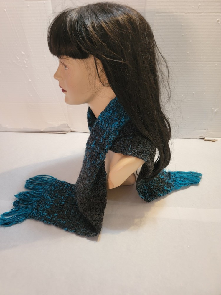 Handmade Blue Crochet Scarf