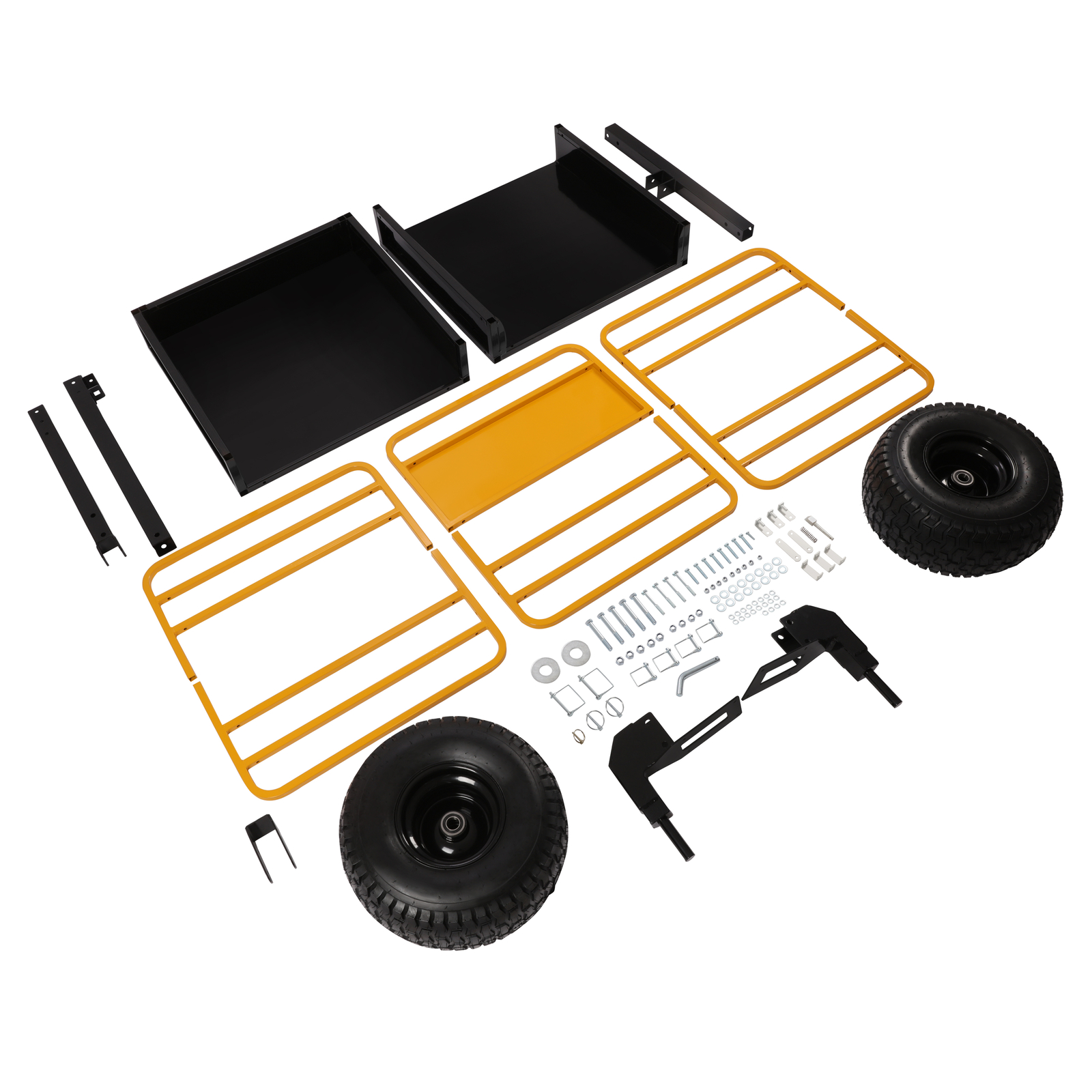 For ATV / UTV Heavy Duty Utility Cart Cargo Trailer Tow Behind Dump Cart 1600lbs