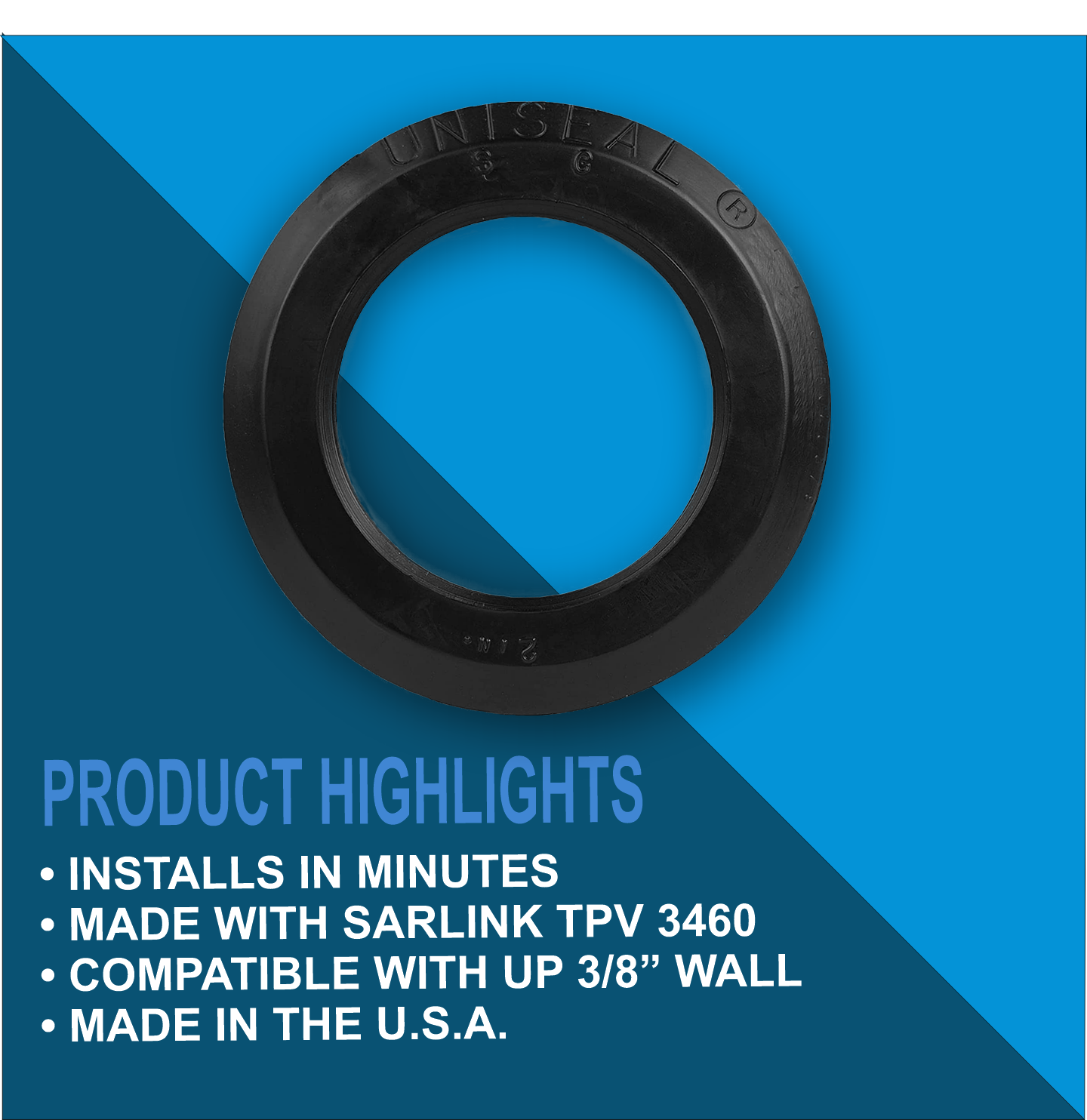 4" UNISEAL Flexible Tank Adapter (bulkhead)