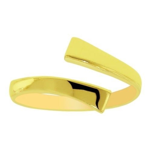 14k Solid Gold Cross Over Toe Ring Body Art Adjustable