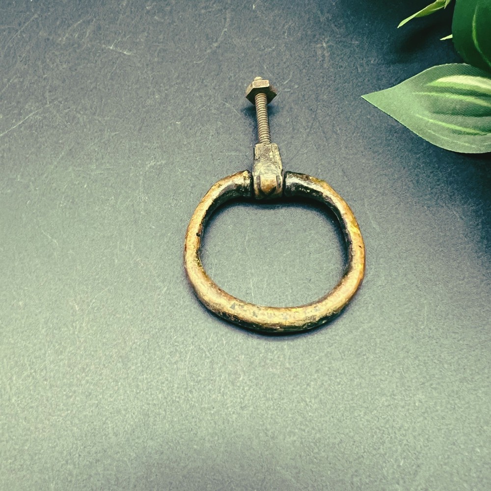 Vintage Brass Drop Ring Pull 1 3/4" Diameter