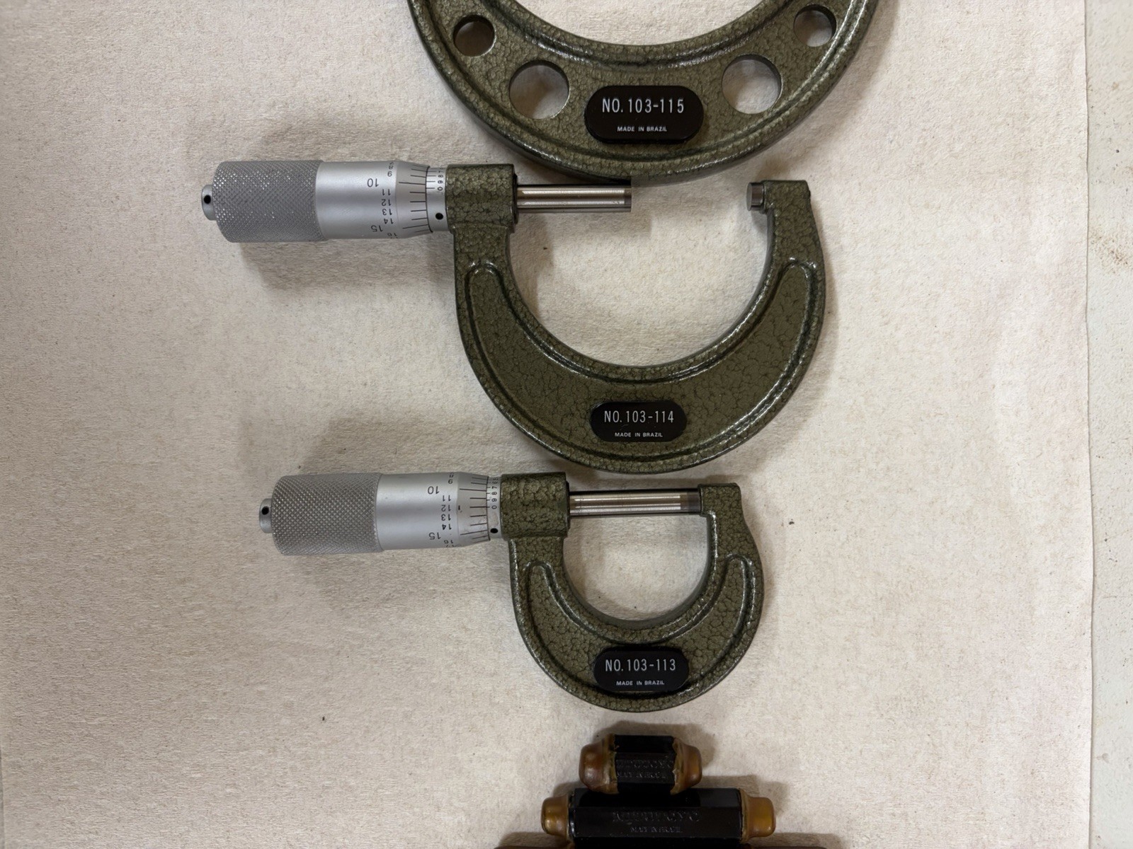 Mitutoyo 0-6 Micrometer Set .0001 Carbide Tips Made In Brazil With Standards