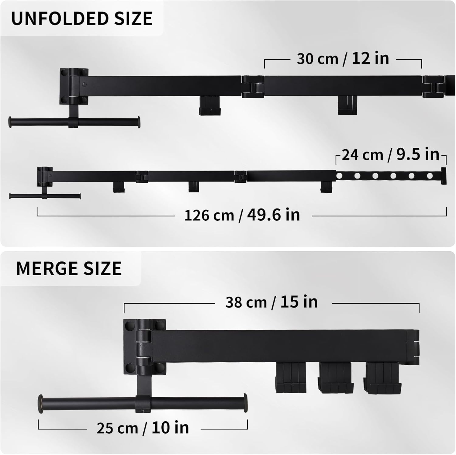 Wall Mounted Clothes Drying Rack Foldable Space Saver Laundry Rack Black