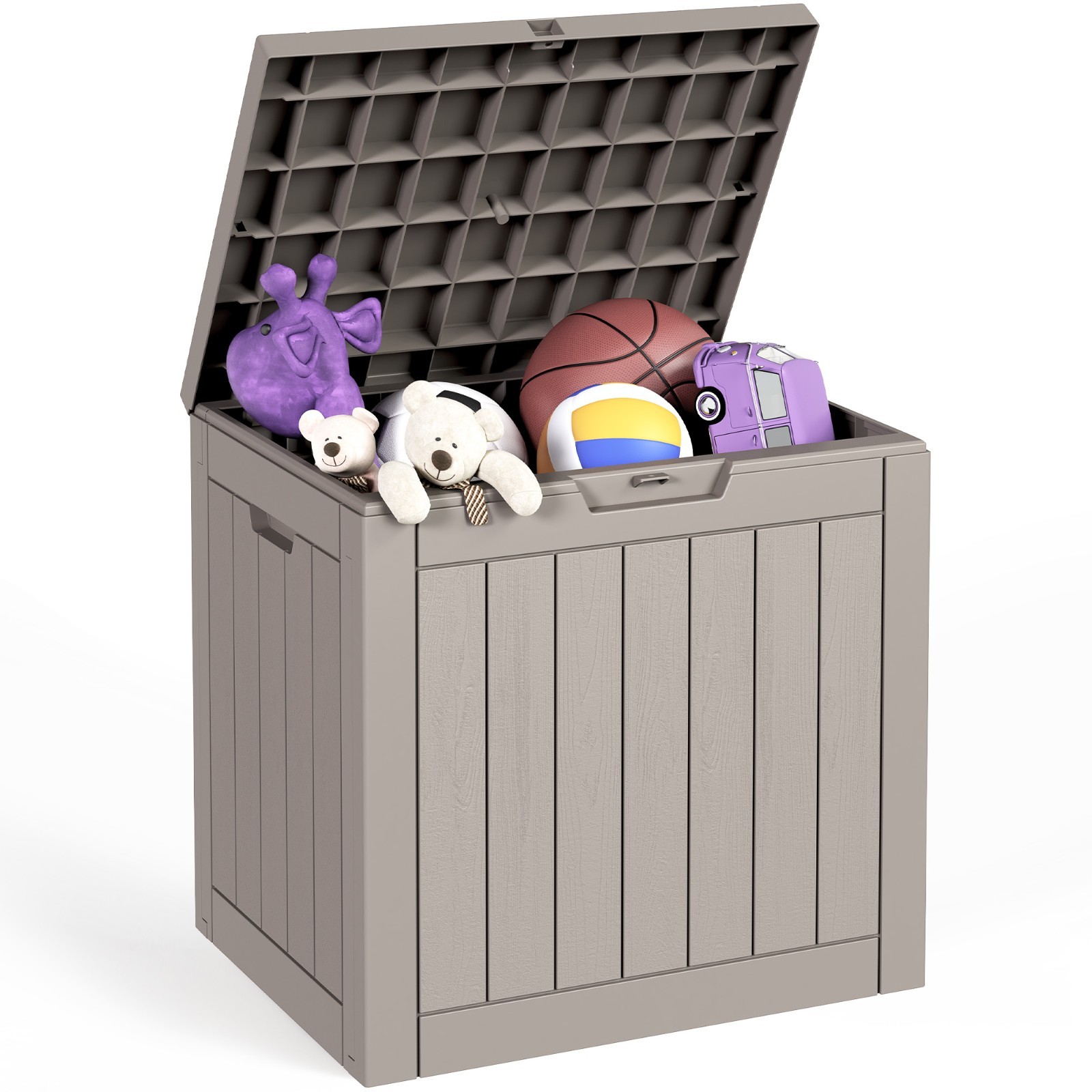 30 to 260 Gal Resin Deck Box Bench Large Outdoor Storage Box with Lockable Seat