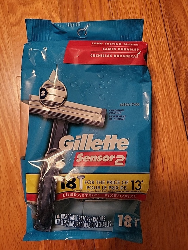 Gillette Sensor2 Base Fixed Head Men Disposable Razors 18ct