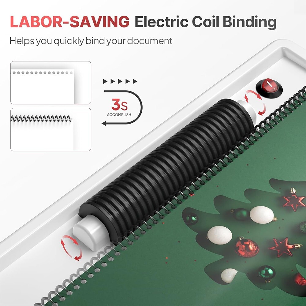 Coil Spiral Binding Machine Book Maker Electric Binding 100 Binding Spines