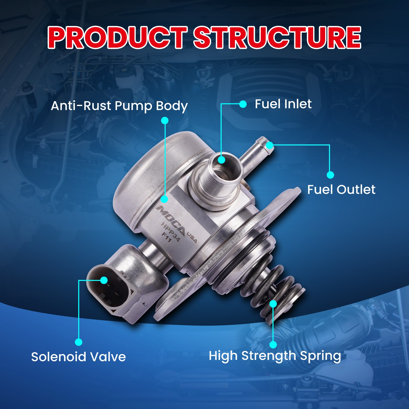 High Pressure Fuel Pump for Mercedes-Benz C300 E300 Metris INFINITI Q50 Q60 2.0L