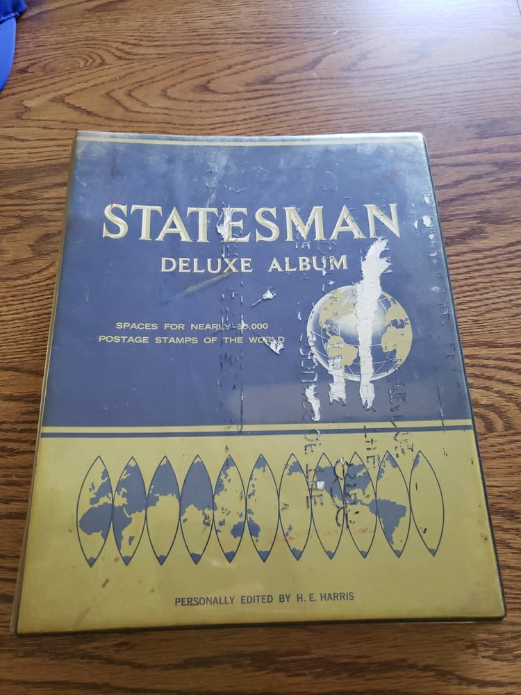 H.E.Harris Statesman Deluxe World Stamp Album with 120 Stamps Holds Up To 30,000