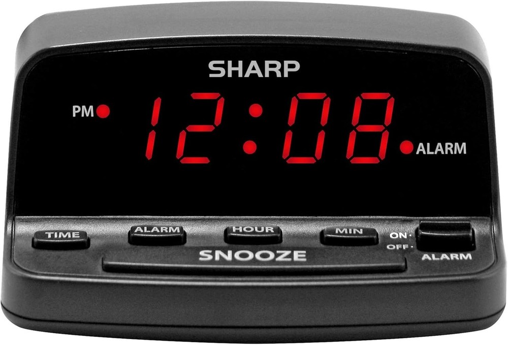 Compact Black Digital Alarm Clock - Simple Operation & Battery Backup Feature