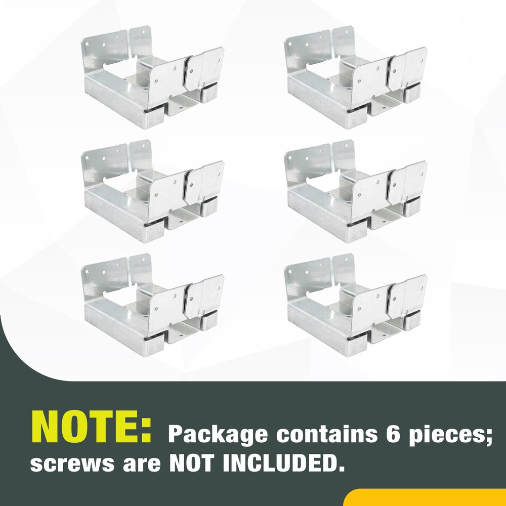 6Pcs 6x6 Concrete Deck Post Anchor Base Adjustable Metal Post Bracket Post Base