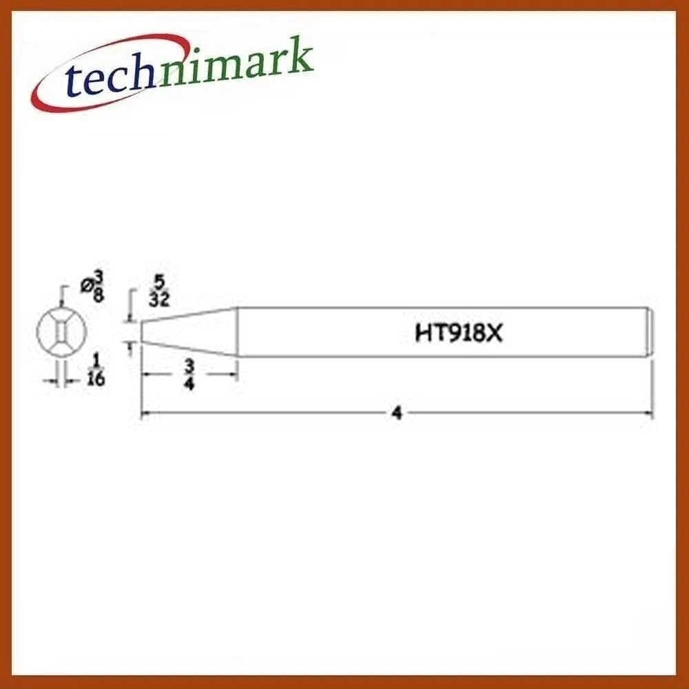 Hexacon HT918X Semi-Chisel Soldering Tip, 3/8"