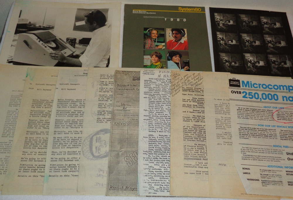 1980 Borg-Warner Educational Systems System80 Teaching Program Booklet & Papers