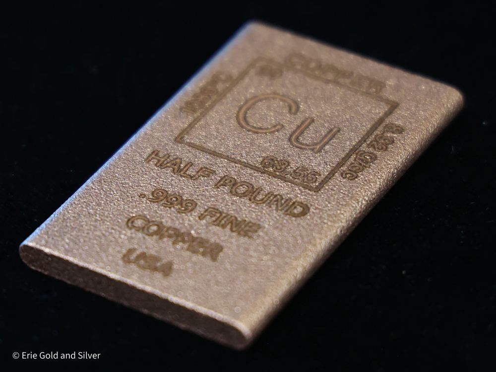 1/2 Pound lb Copper Rectangle Ingot Element Design
