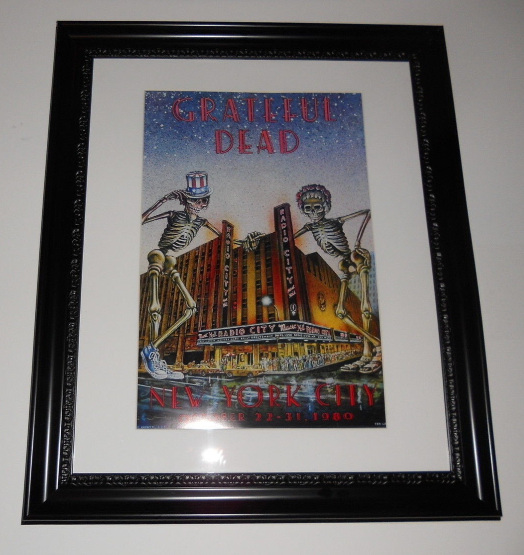 Large Framed Grateful Dead Radio City 1980 NYC Halloween Poster 24" by 20"
