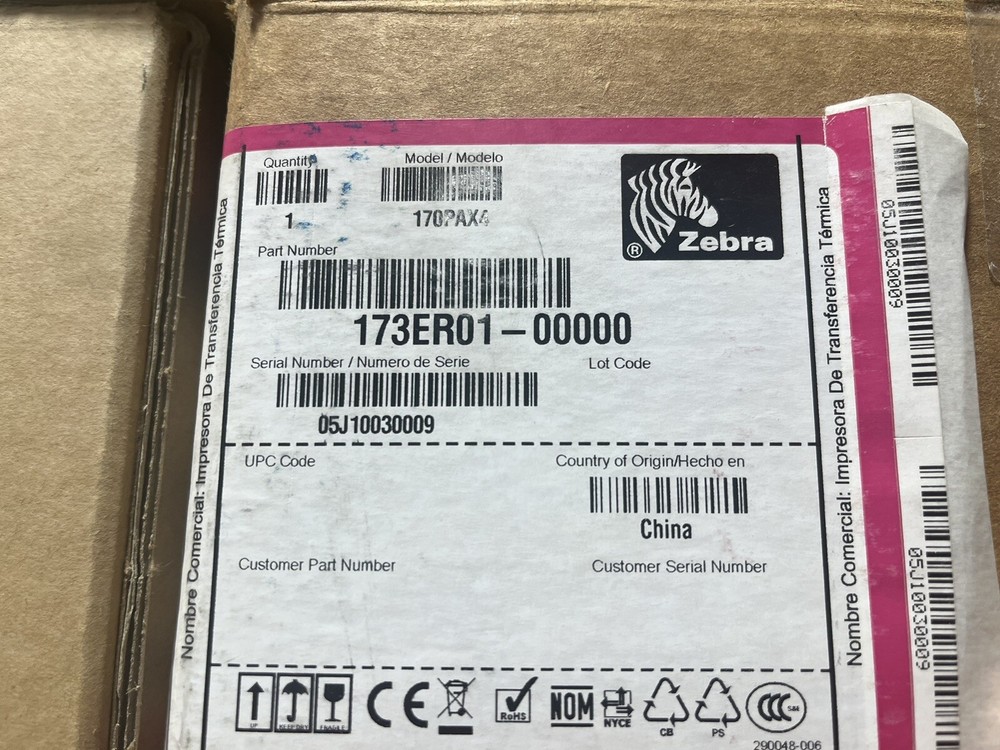 Zebra Thermal Printer 110PAX4 Labeler Bar Code Printer