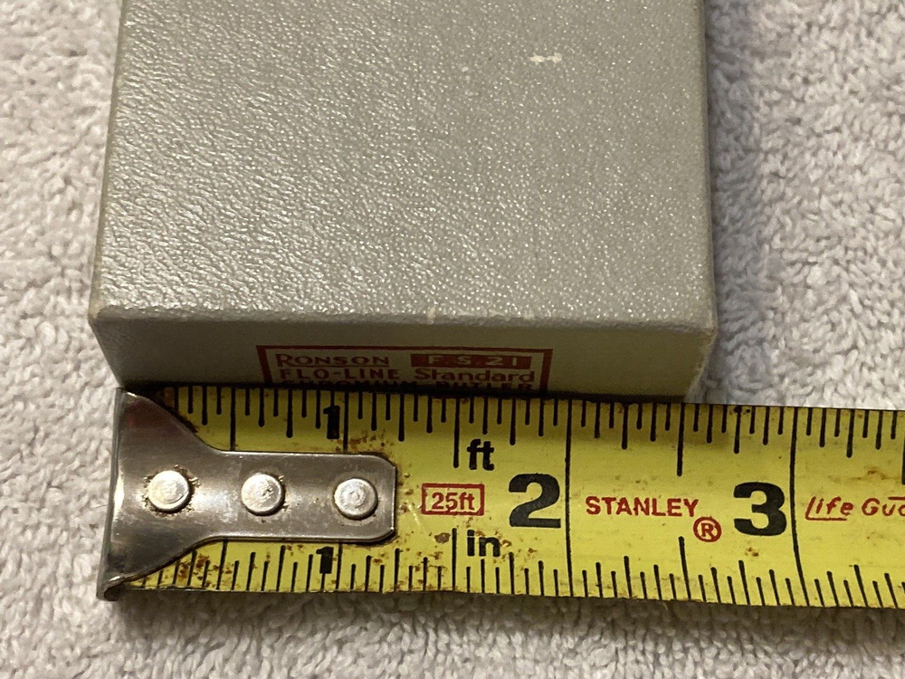 VINTAGE RONSON FLO-LINE CHROME LIGHTER BAKELITE CASE AND BOX NO LIGHTER