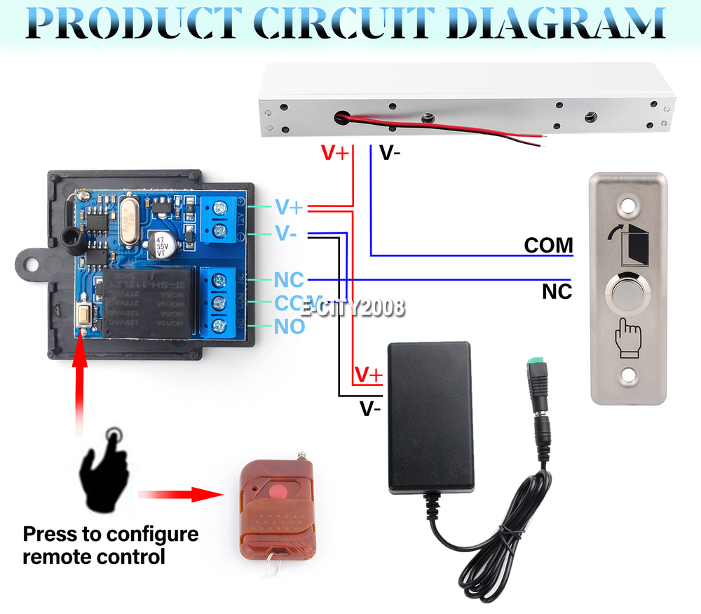 280KG Door Access Control System, Electric Magnetic Lock 600LB 2 Remote Control