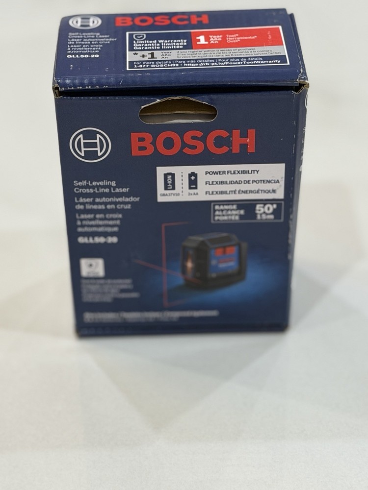 Bosch GLL50-20 50ft Range Self Leveling Cross Line Laser